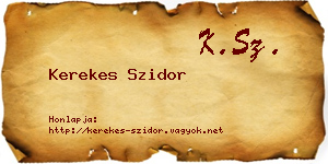 Kerekes Szidor névjegykártya
